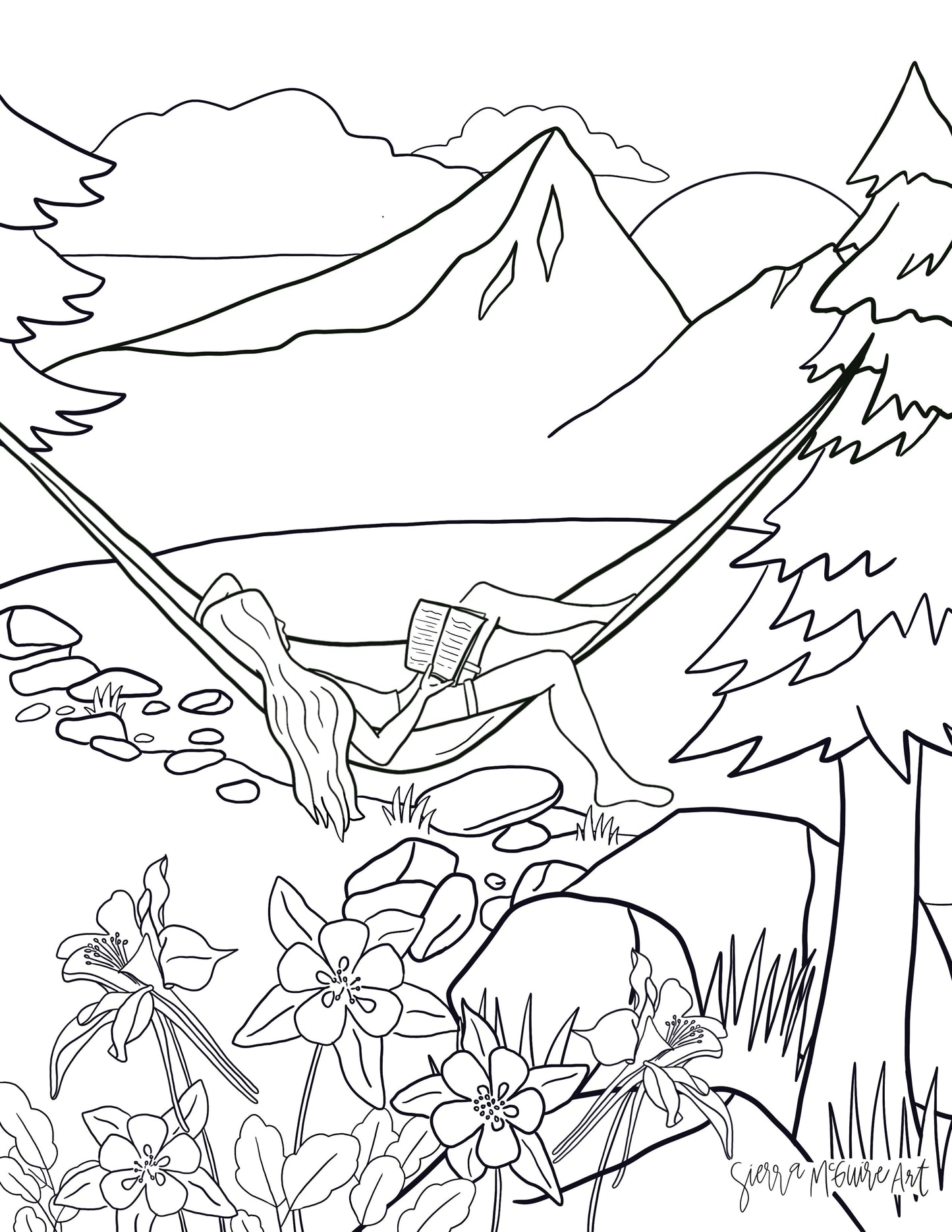 Hammock Hangs Coloring Page