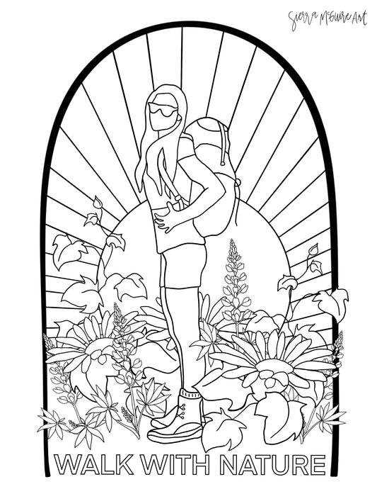 Walk With Nature Coloring Page